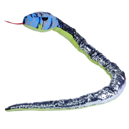 Wild Republic Plush Snakes*Blue Camo Sequin SnakeStuffed Animal - 54"