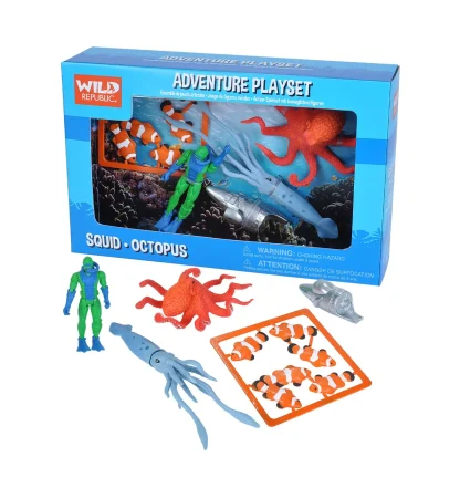 Wild Republic Action Vehicle Playset*Junior Adventure Playset - Squid and Octopus