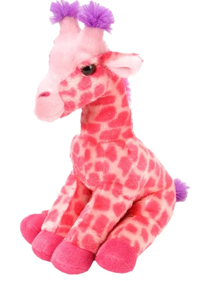 Wild Republic Vibe Brights*Pink Sitting Giraffe Stuffed Animal - 12"