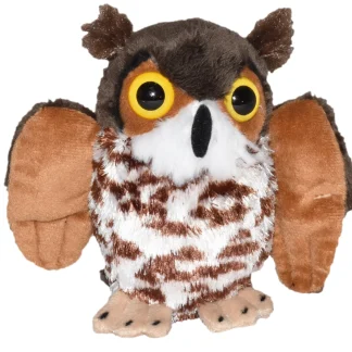 Wild Republic Pocketkins Eco*Pocketkins Eco Great Horned Owl Stuffed Animal - 5"