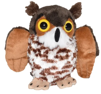 Wild Republic Pocketkins Eco*Pocketkins Eco Great Horned Owl Stuffed Animal - 5"