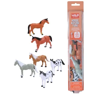 Wild Republic Nature Tube*Tube of Horse Figurines with Playmat