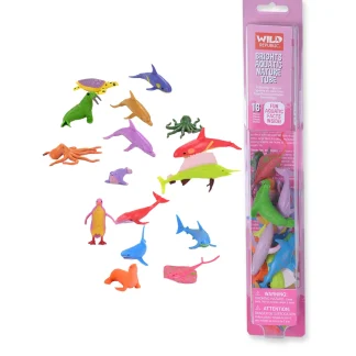 Wild Republic Nature Tube*Tube of Neon Aquatic Figurines with Playmat