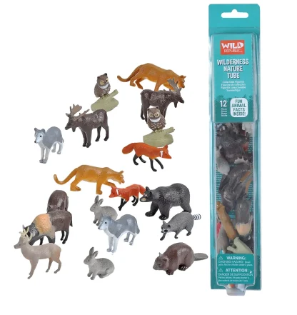 Wild Republic Nature Tube*Tube of North American Figurines with Playmat