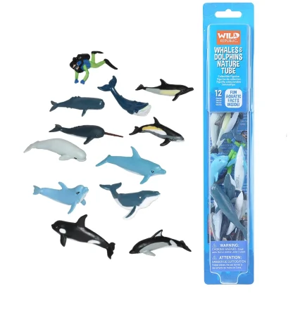 Wild Republic Nature Tube*Tube of Whale and Dolphin Figurines